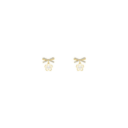 Women's Temperament Fashion Bow Flower Earrings-Jewearrings