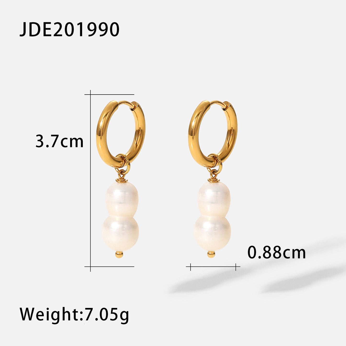 Women's 18K Gold Stainless Steel Fashion Pearl Earrings-Jewearrings