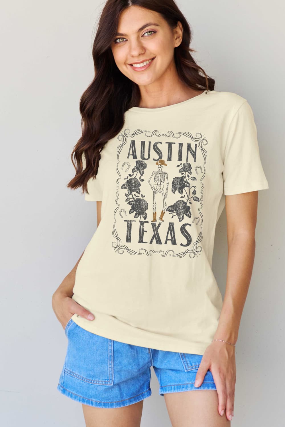 Simply Love Full Size AUSTIN TEXAS Graphic Cotton T-Shirt-Jewearrings