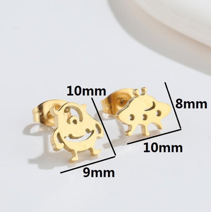 Cute Elf Animal Stud Earrings For Women Ins Style Personalized Earclip-Jewearrings