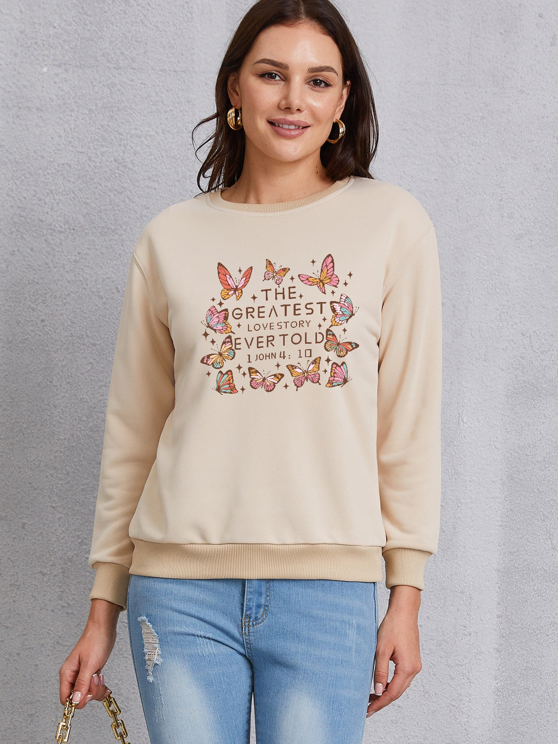 THE GREATEST LOVESTORY EVERTOLD Round Neck Sweatshirt-Jewearrings