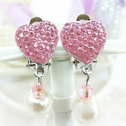 Children's Ear Clip Earrings Princess Without Pierced Ears-Jewearrings