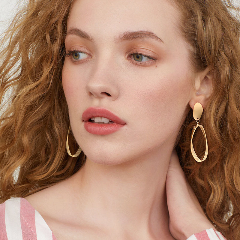 Women's matte metal hoop earrings-Jewearrings