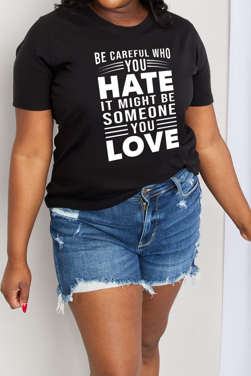 Simply Love Full Size Slogan Graphic Cotton Tee-Jewearrings