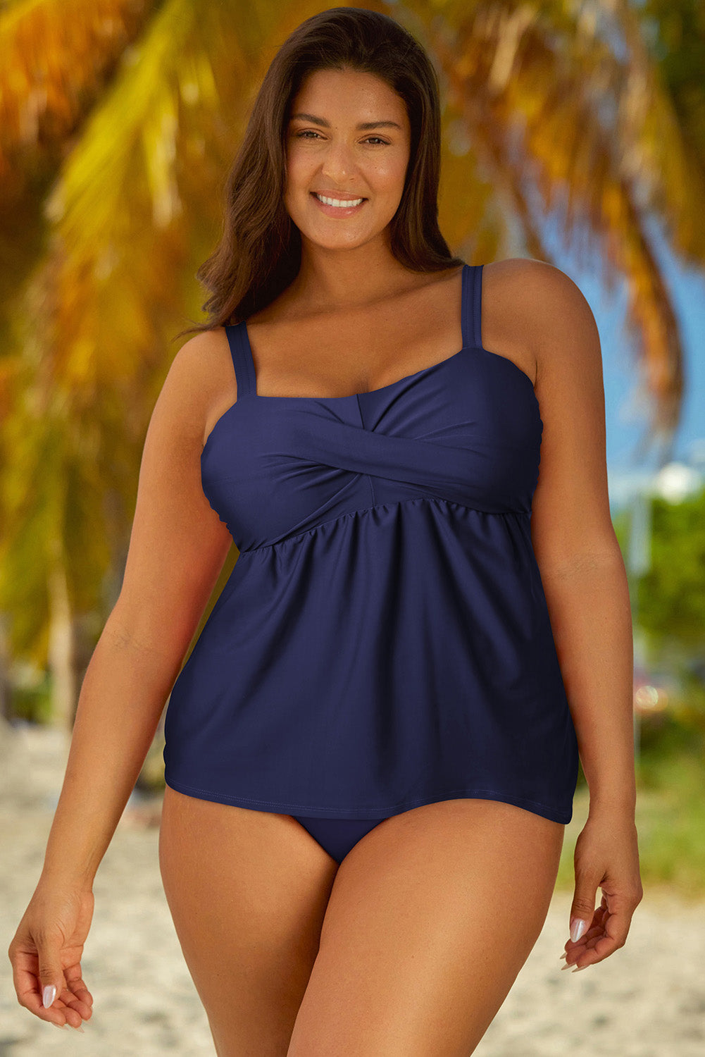 Full Size Adjustable Strap Tankini Set-Jewearrings