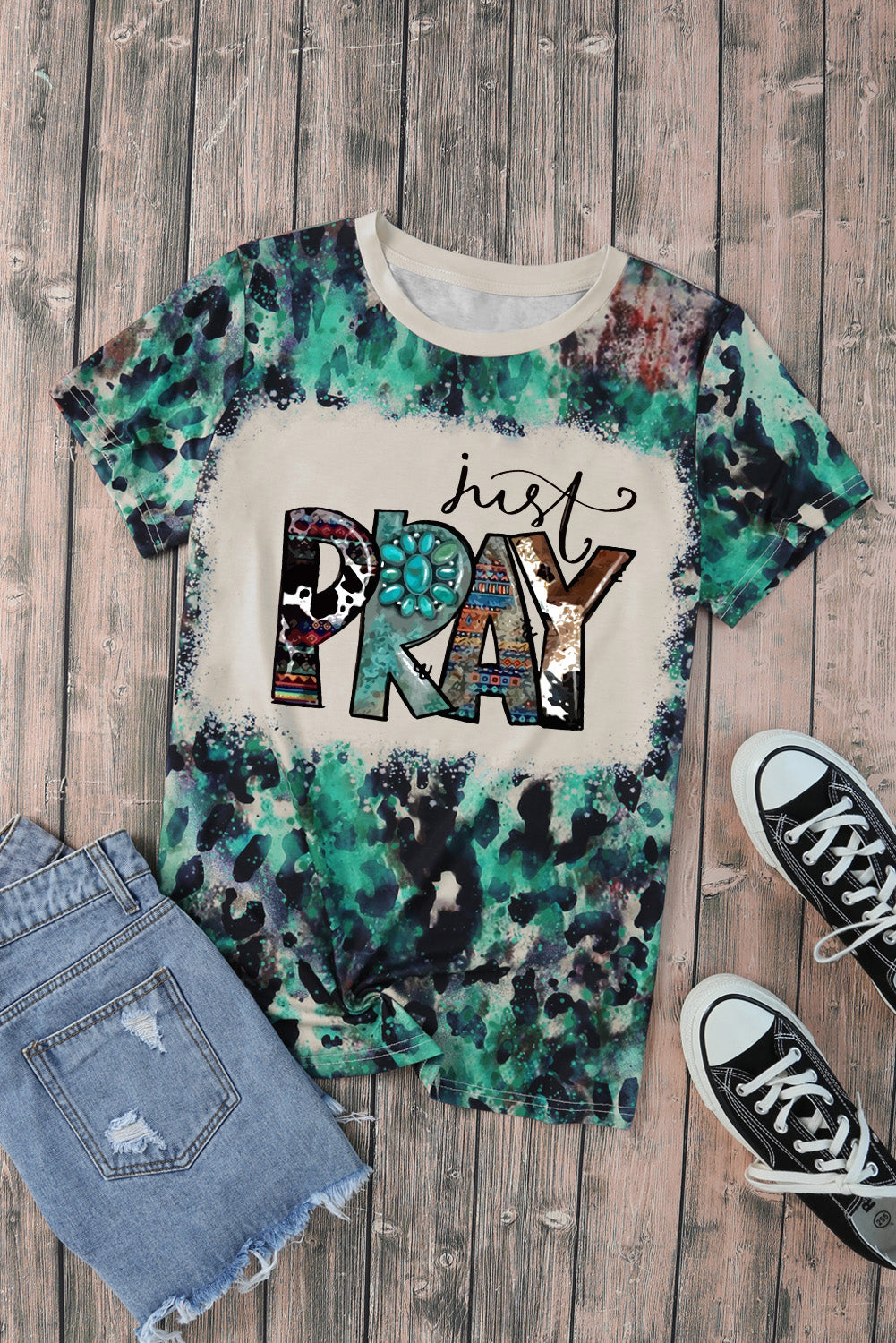 JUST PRAY Graphic Tee Shirt-Jewearrings