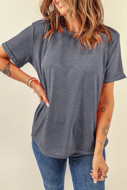 Round Neck Short Sleeve T-Shirt-Jewearrings