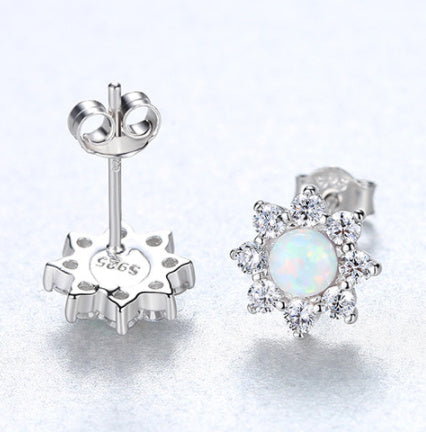 Zircon Stud Earrings in Sterling Silver 925 Earrings-Jewearrings