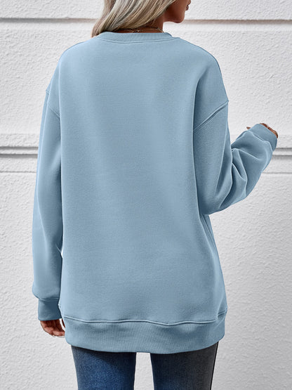 MERRY CHRISTMAS Round Neck Long Sleeve Sweatshirt-Jewearrings