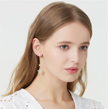 Feminine Long Tassel Pierced Ear Clip Earrings-Jewearrings