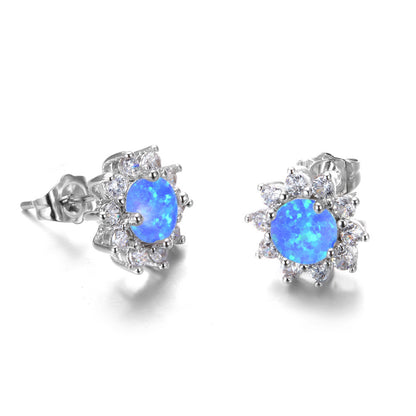 Zircon Stud Earrings in Sterling Silver 925 Earrings-Jewearrings