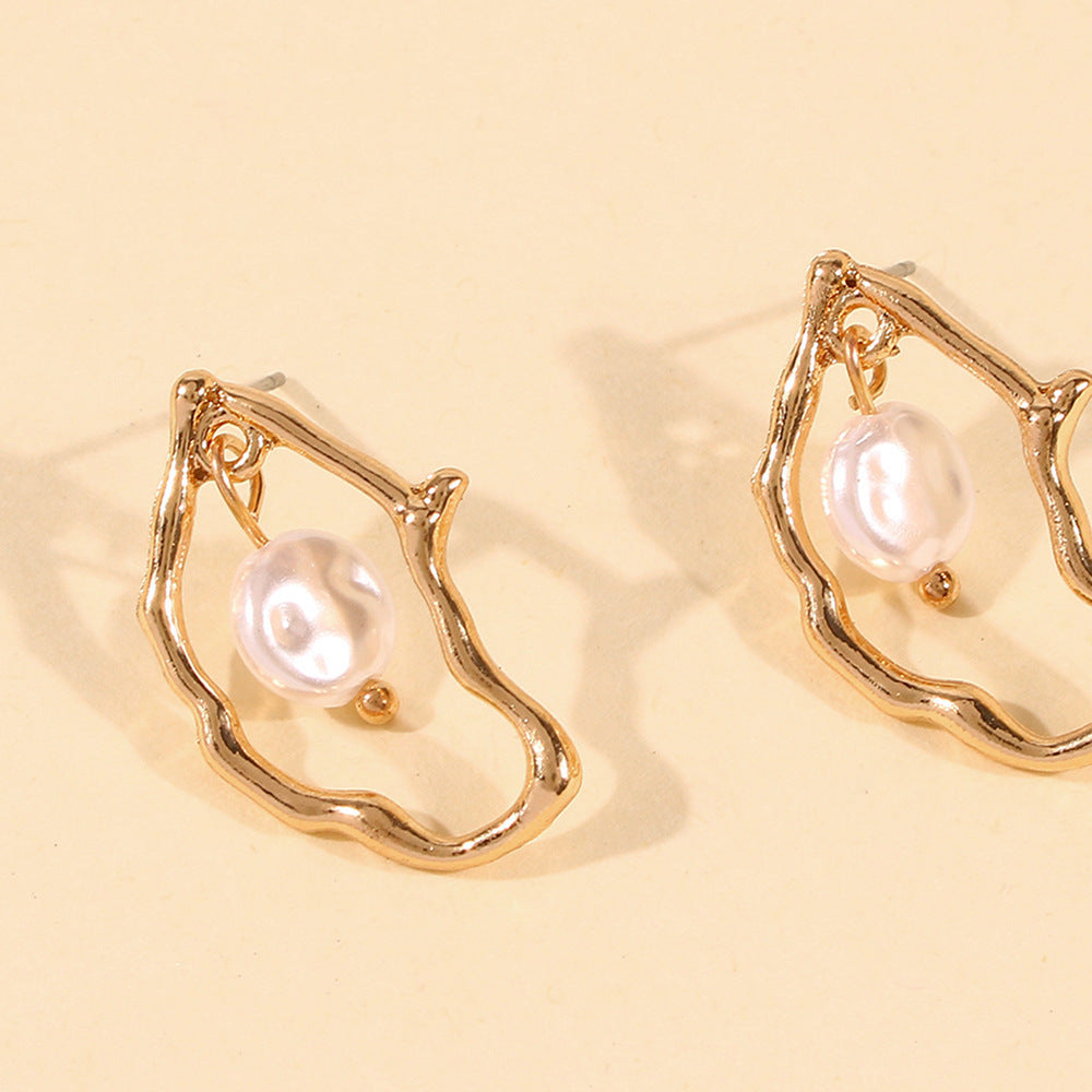 Irregular Pearl Earrings-Jewearrings