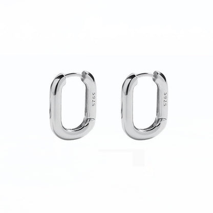 New High-end Sterling Silver Hoop Earrings-Jewearrings