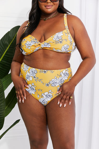 Marina West Swim Take A Dip Twist High-Rise Bikini in Mustard-Jewearrings