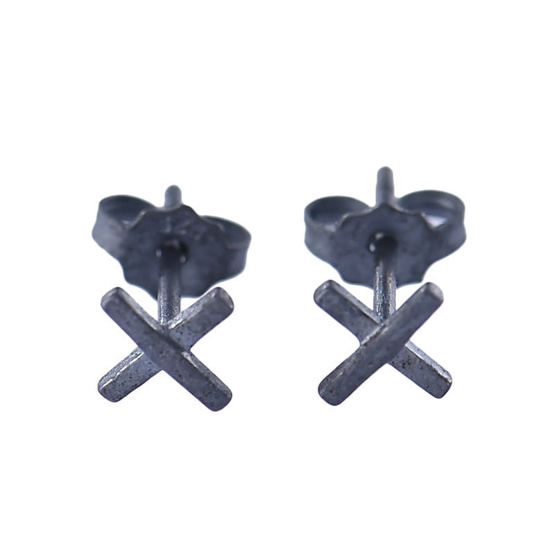 S925 Sterling Silver New Style X Stud Earrings Cross-Jewearrings