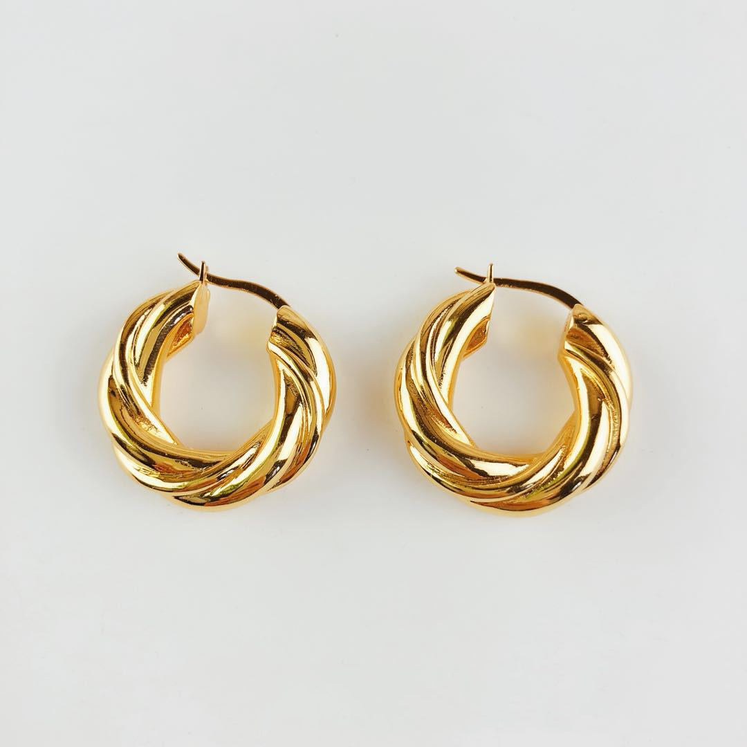 Vintage twist and gold-plated earrings-Jewearrings