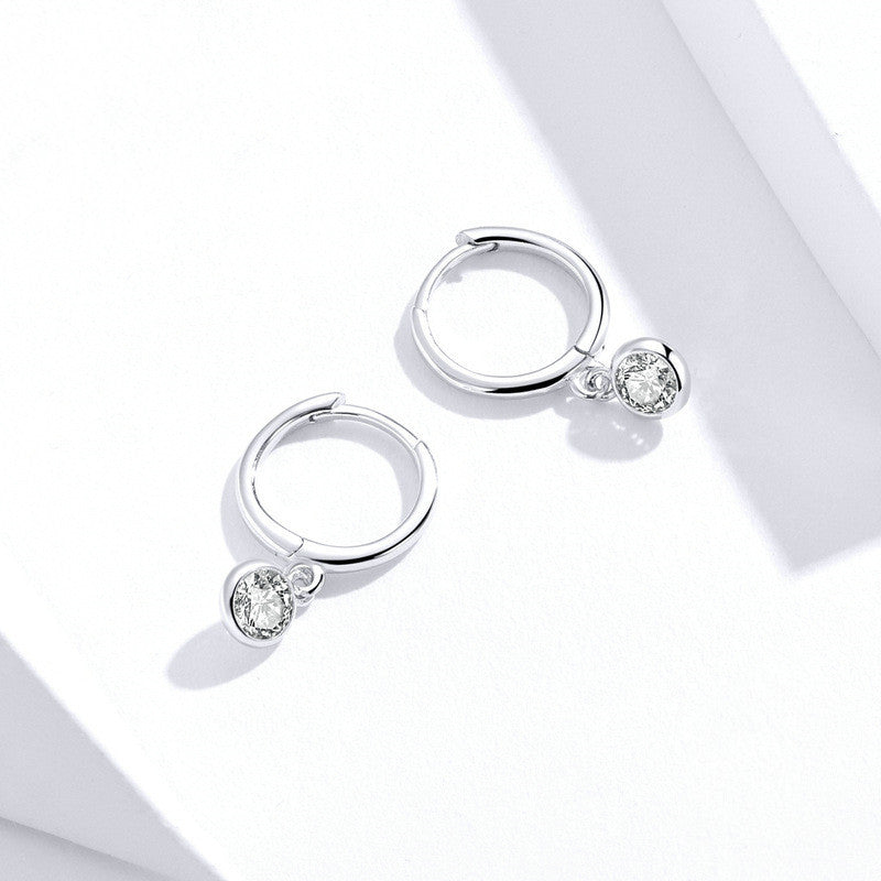 Zircon ear hoop earrings-Jewearrings