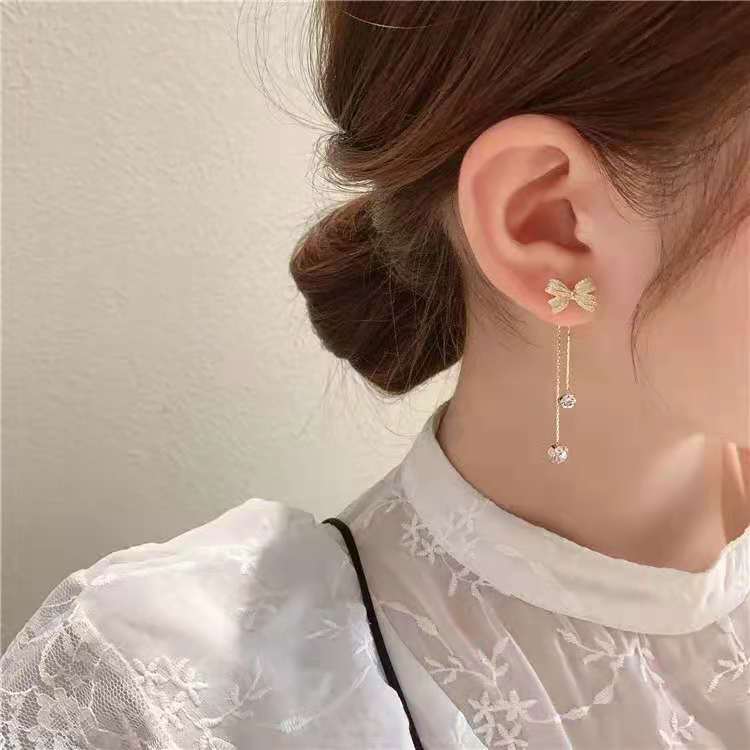 Bow Hot-selling Earrings High-grade Tassel Special-interest Earrings-Jewearrings