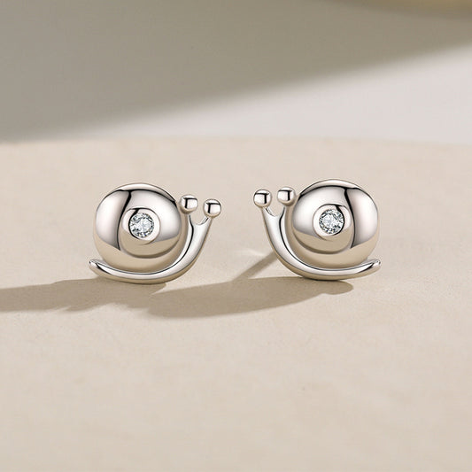 S925 Sterling Silver Mini Snail Stud Earrings-Jewearrings