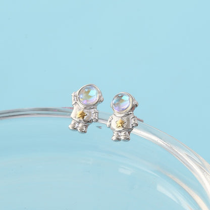 Chinese Star Astronaut 925 Sterling Silver Stud Earrings Special Design Sense Of Small Female Ins Trend-Jewearrings