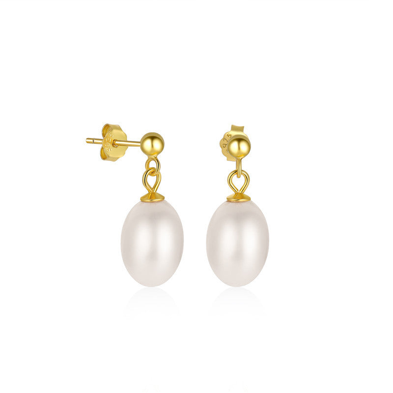 Retro Pearl Stud Earrings Small Design Sense-Jewearrings