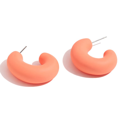 Stainless-steel Needle Color Dopamine ABS Spray Paint Open O-shaped Stud Earrings-Jewearrings