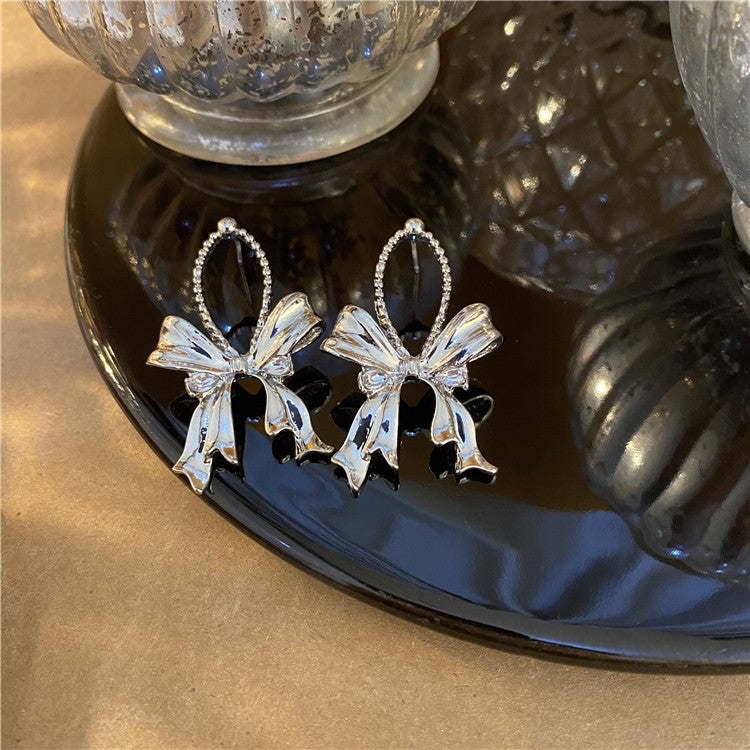 Sweet And Spicy Butterfly Overlapping Phantom Drop Zircon Stud Earrings-Jewearrings