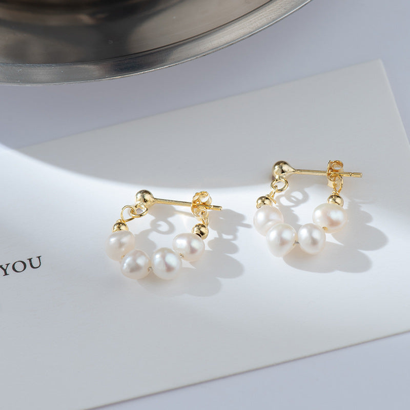 Women's S925 Silver Natural Pearl Earrings-Jewearrings