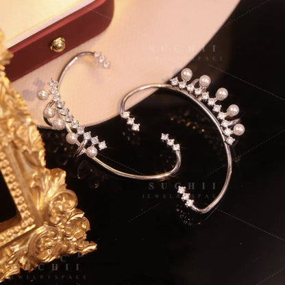 No Pierced Ear Can Be Worn Pearl Zircon Temperament Fashion Earrings-Jewearrings