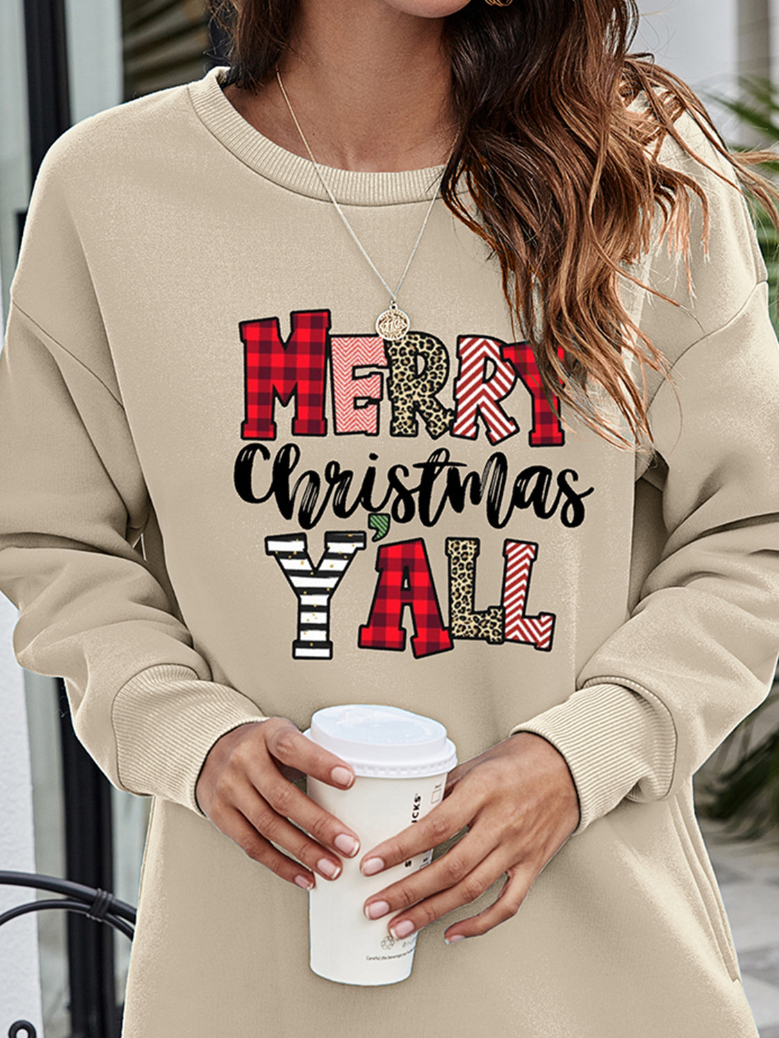 MERRY CHRISTMAS Y'ALL Graphic Sweatshirt-Jewearrings