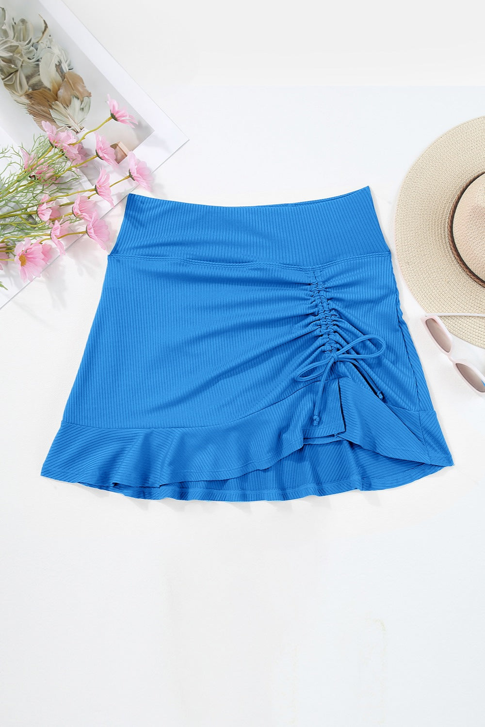 Ruched Elastic Waist Swim Skirt-Jewearrings