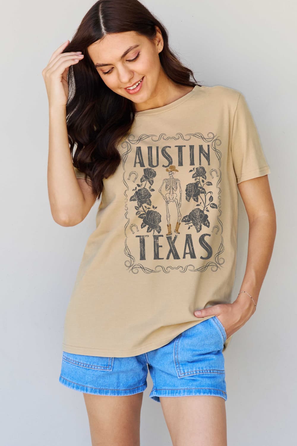 Simply Love Full Size AUSTIN TEXAS Graphic Cotton T-Shirt-Jewearrings