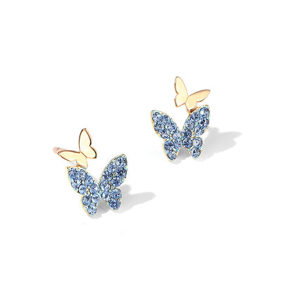 Sterling Silver Butterfly Stud Earrings-Jewearrings