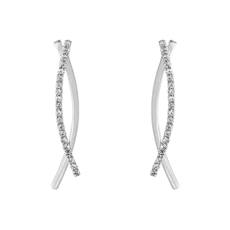 Simple temperament cross earrings-Jewearrings