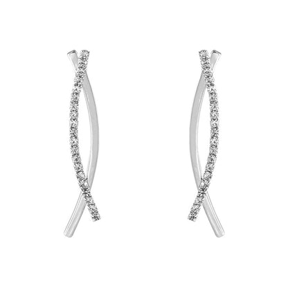 Simple temperament cross earrings-Jewearrings