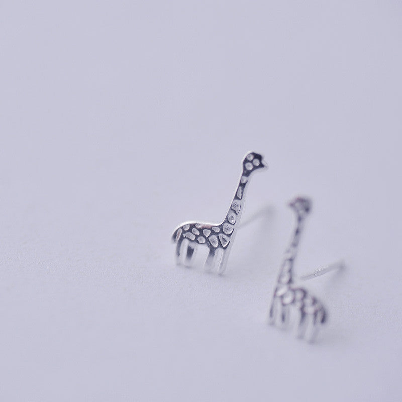 S925 Sterling Silver Lovely Sweet Style Exquisite Giraffe Shape Earrings-Jewearrings