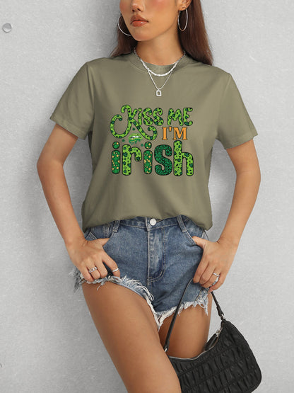 KISS ME I'M IRISH Round Neck T-Shirt-Jewearrings