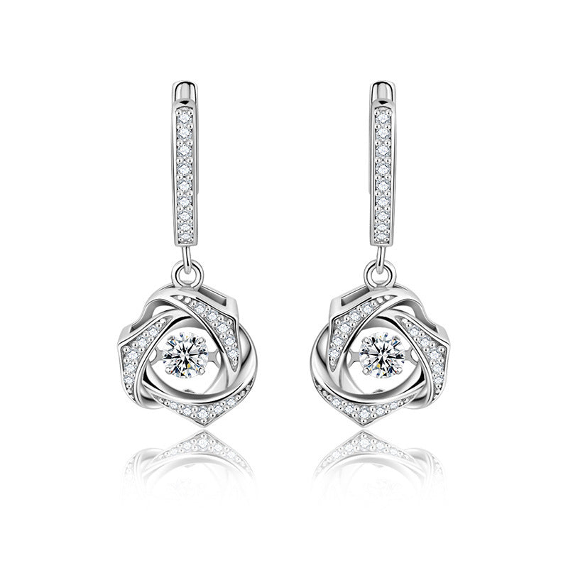 Bright Heart Women's Light Luxury Sterling Silver Earrings-Jewearrings