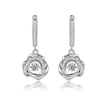 Bright Heart Women's Light Luxury Sterling Silver Earrings-Jewearrings