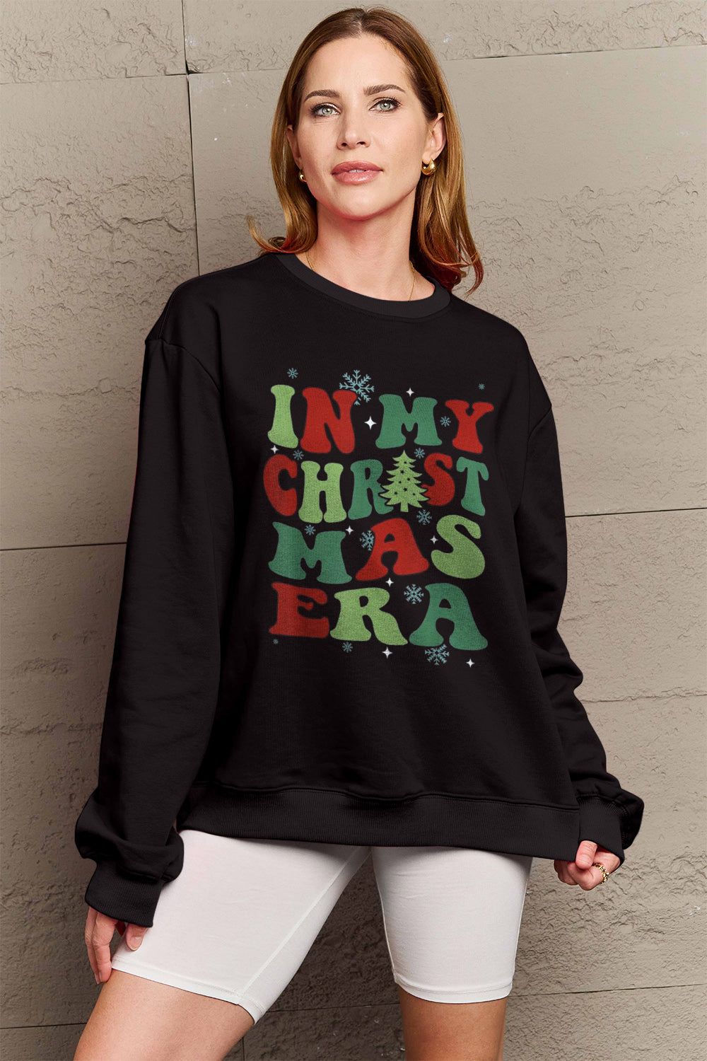 Simply Love Full Size IN MY CHRISTMAS ERA Long Sleeve Sweatshirt-Jewearrings