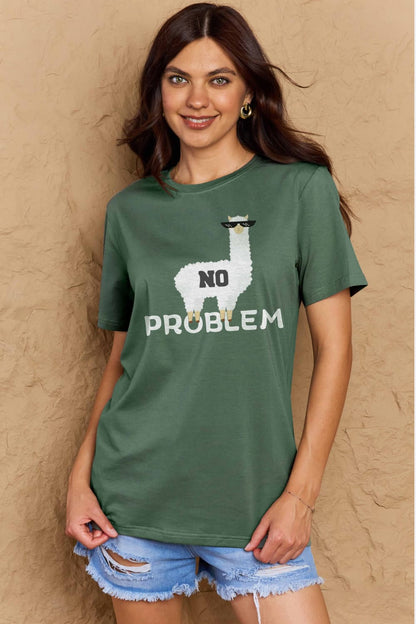 Simply Love Full Size NO PROBLEM Graphic Cotton Tee-Jewearrings