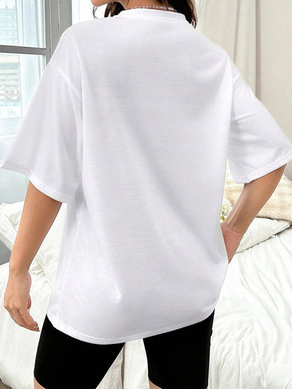 Guitar Graphic Round Neck Half Sleeve T-Shirt-Jewearrings