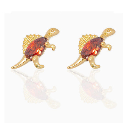 Jewelry Real Gold Plated Colorful Zircon Cute Stud Earrings-Jewearrings