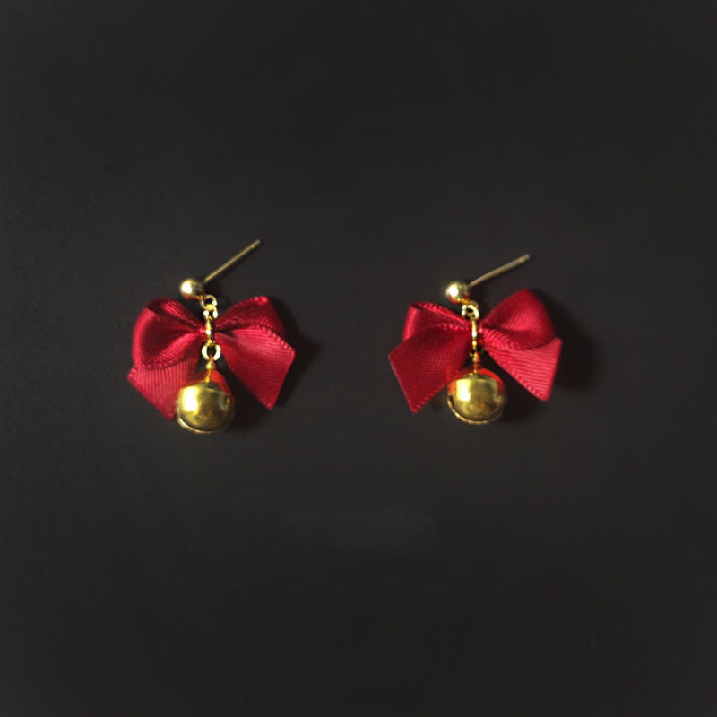 New Style Earrings With A Small Fragrant Red Bow-Jewearrings