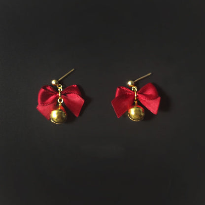 New Style Earrings With A Small Fragrant Red Bow-Jewearrings