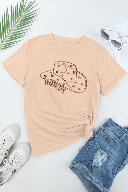 Hat Graphic Round Neck Short Sleeve T-Shirt-Jewearrings