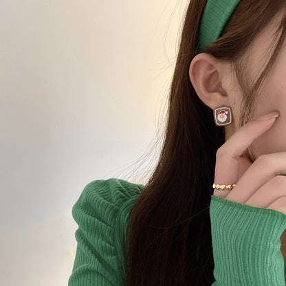 S925 Silver Pin Japanese And Korean Style Christmas Earrings-Jewearrings