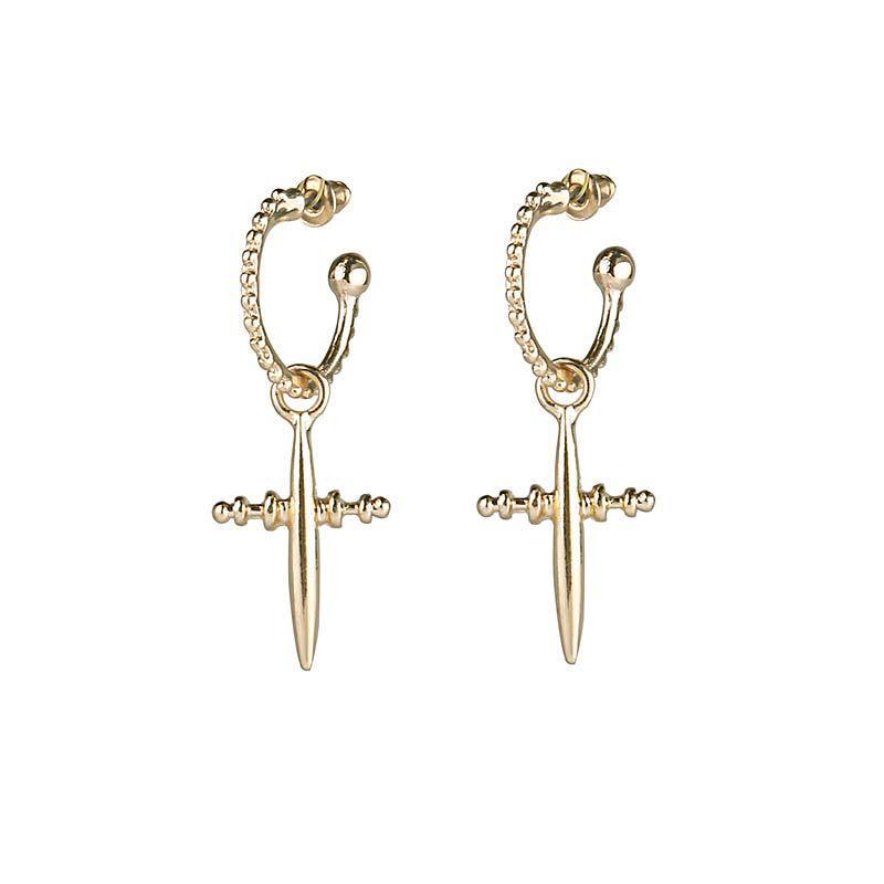 Simple Cross Earrings Women's Graceful And Cute Metal Earrings-Jewearrings