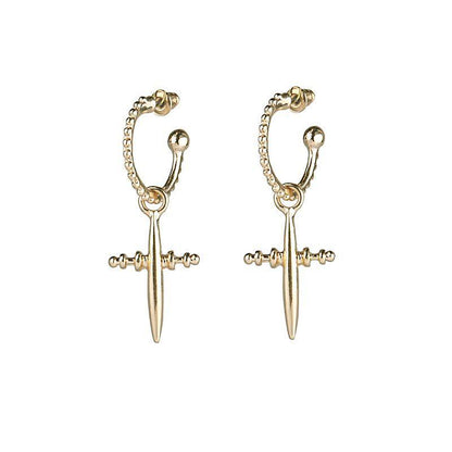 Simple Cross Earrings Women's Graceful And Cute Metal Earrings-Jewearrings