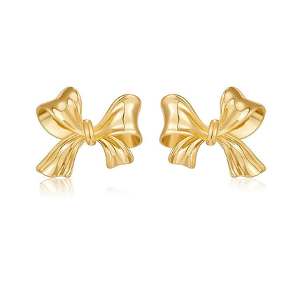 Women's Simple Spiral Bow Metal Alloy Earrings-Jewearrings